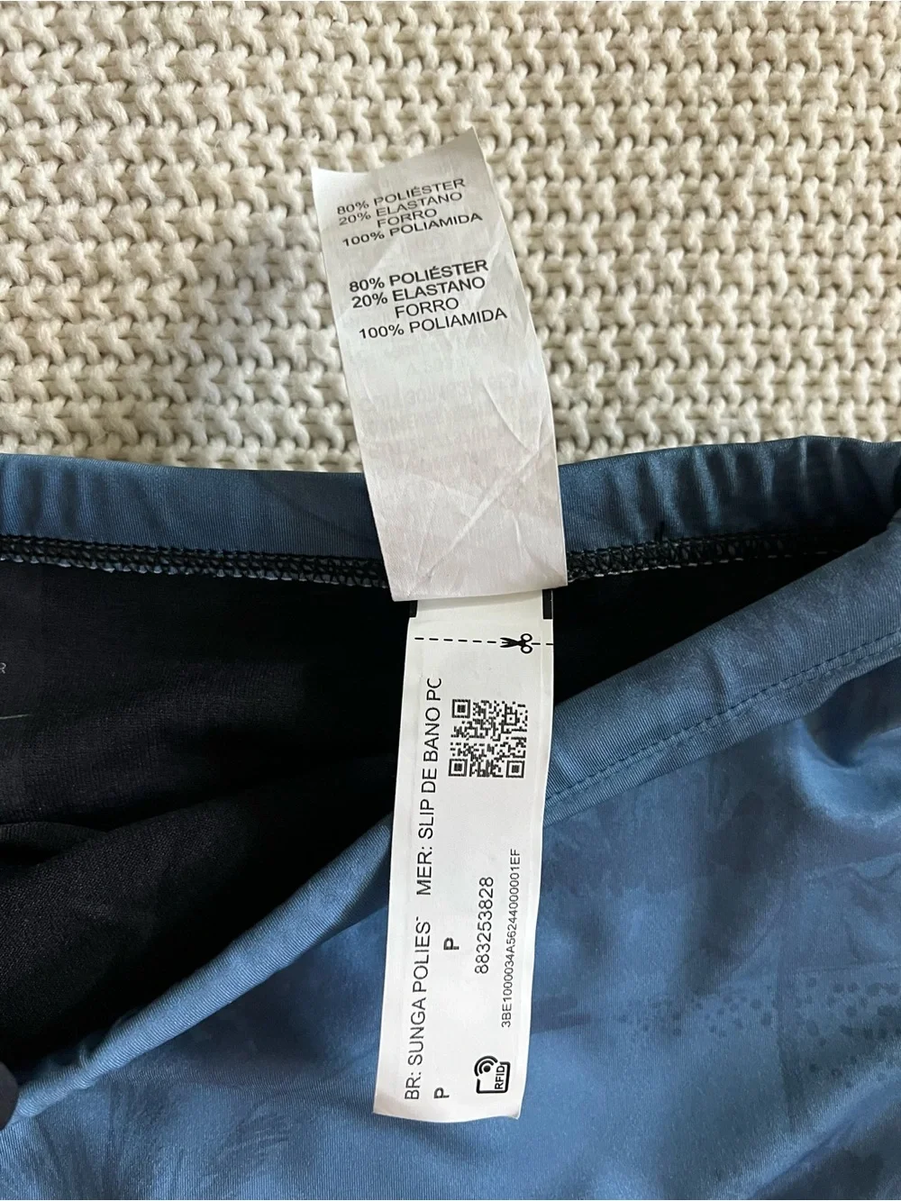 Men's Blue Swim Trunks - Stylish Short Swimwear made in Brazil size:S